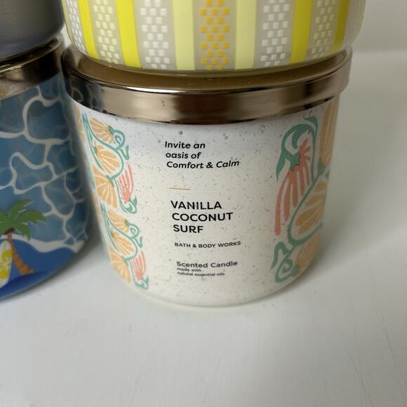 Bath & Body Works Summer Candles Surf Shop Under The Sun Sea 3 Wick Large 14.5oz - Picture 4 of 8